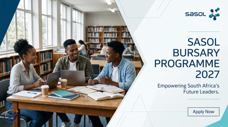 Sasol Bursaries 2027 official recruitment banner for students.